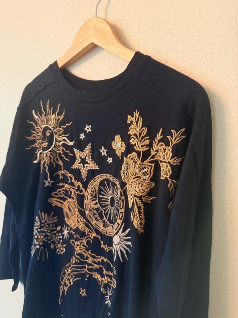 Johnny Was Miaora Celestial Embroidered Dolman Top Medium Petite New With Tags - Picture 5 of 7